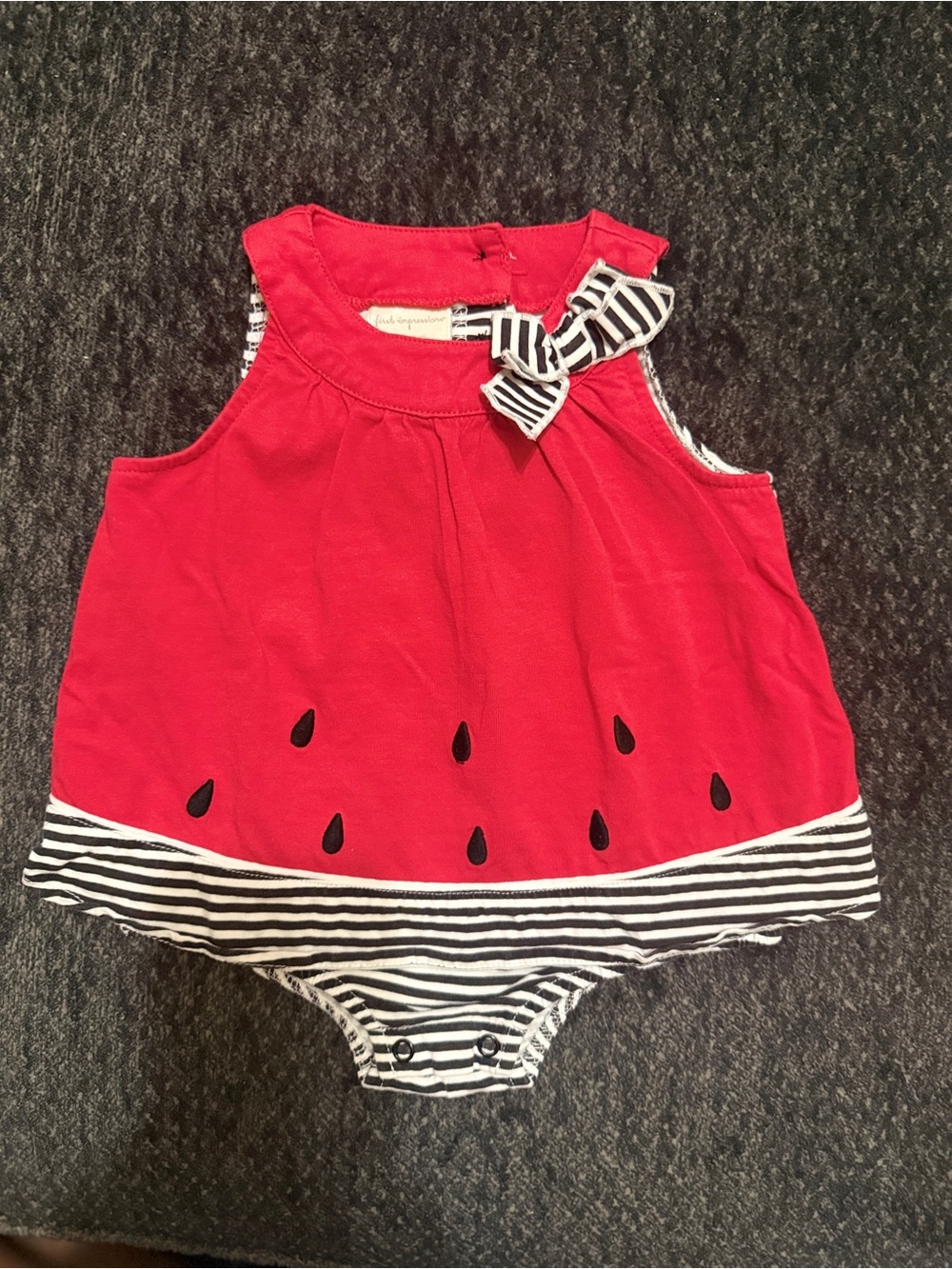 First Impressions Red Romper - 12 months